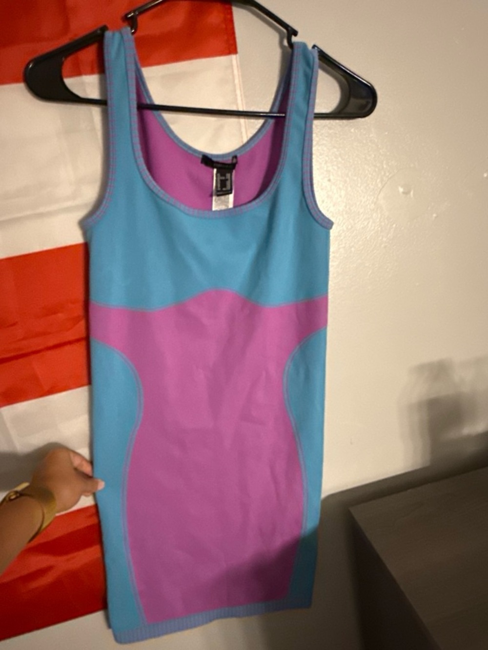 Forever 21 Blue and Purple Colorblock Tank Mini Dress